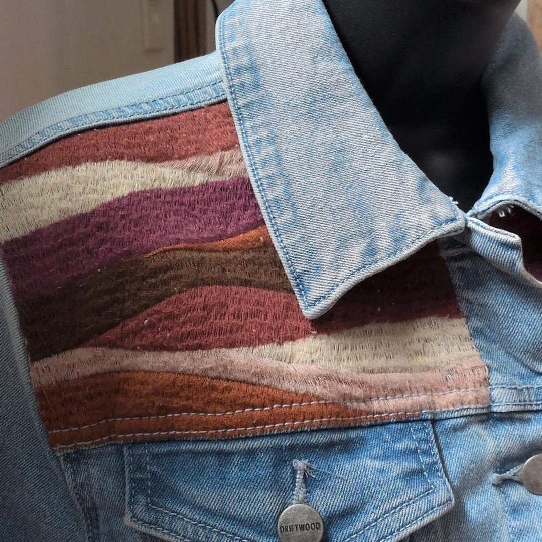 Driftwood Arizona Sunset Embroidered Jean Jacket - Large