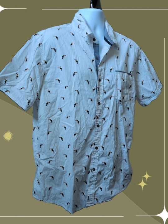 Men's Lee Toucan Short Sleeve Button Down Tee XL