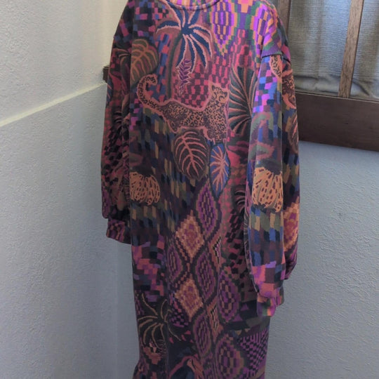 Farm Rio Jungle Animals Tapestry Sweatshirt Dress - Medium