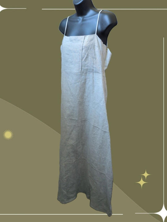 Dissh Catie Linen Natural Patchwork Dress - US 8