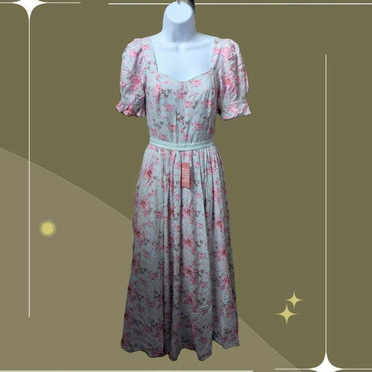 Ivy City Co Ballerina Dress In Pink Blossom