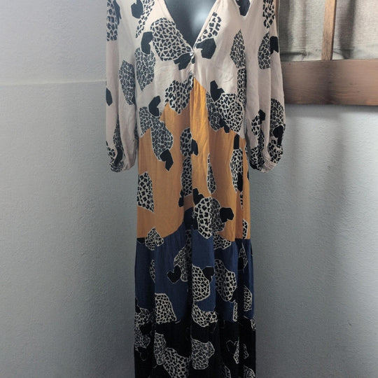 Farm Brazil Multicolor Cashew Patch Colorblock Dress - Large