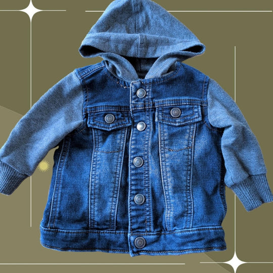 First Impressions Snap Up Baby Jean And Sweater Jacket - 3-6 mo