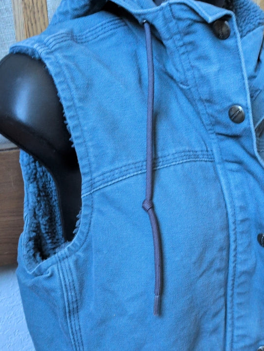 Vintage Carhartt women's sherpa-lined hooded vest - xs