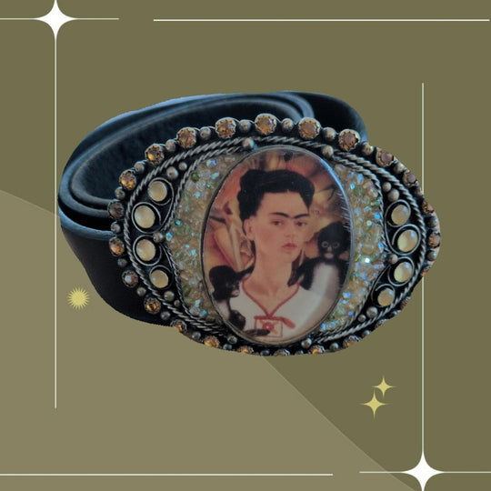Frida Kahlo Saints And Angels Leather Belt Size 34 (Small)