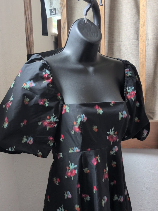 Hill House Matilda Ikat Floral Midi Dress - XS
