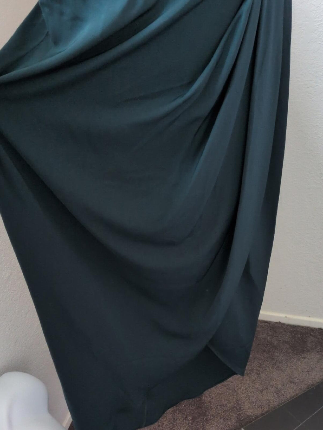 Shona Joy Draped Satin Midi Dress In Seaweed - US 10