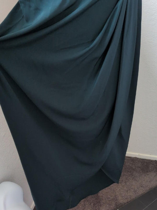 Shona Joy Draped Satin Midi Dress In Seaweed - US 10