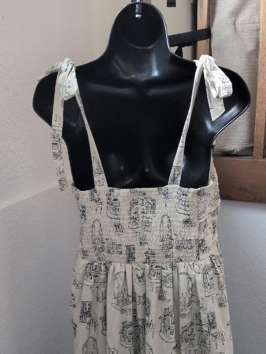 Rare Abercrombie Emerson Tie Strap Dress In Italian Wine Print - Medium