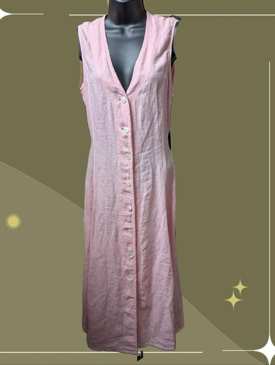 Polo Ralph Lauren Light Pink 100% Linen Midi Dress - US 4