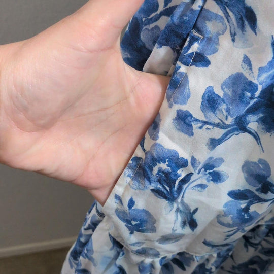 Abercrombie And Fitch Smocked Blue Floral Dress - XS