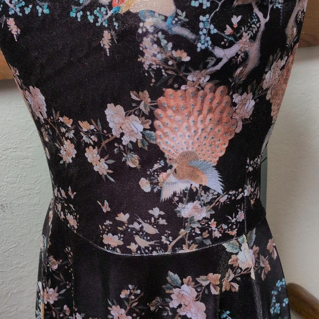 Blackmilk Coromandel Screen Velvet Princess Midi Dress