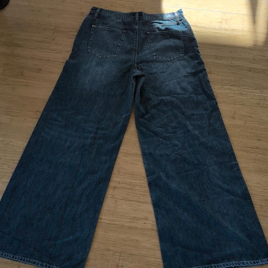 Alice And Olivia Wide Liana Vintage Blue Pants - Size 32