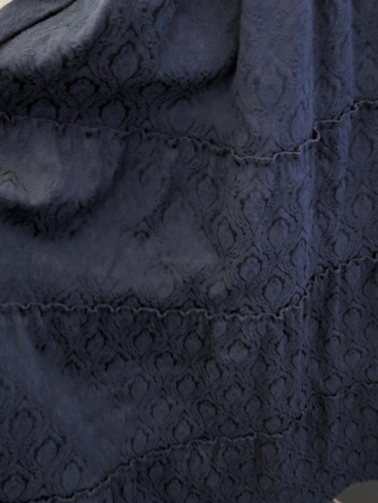 Hill house Home Ellie Nap Dress In Navy Brocade - Extra Small