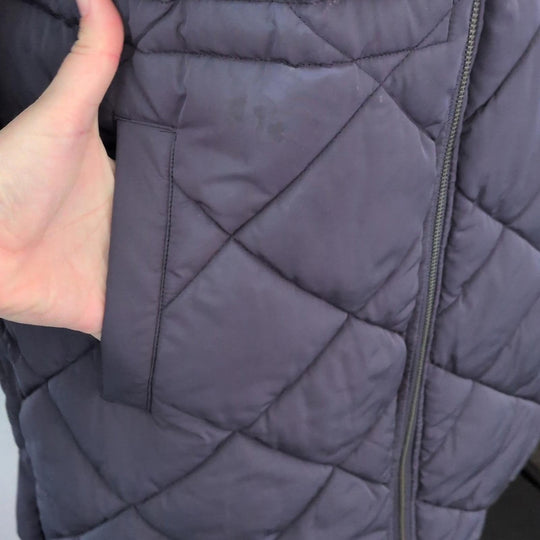 Levi's Diamond Sherpa Long Quilted Parka With Hood - Large