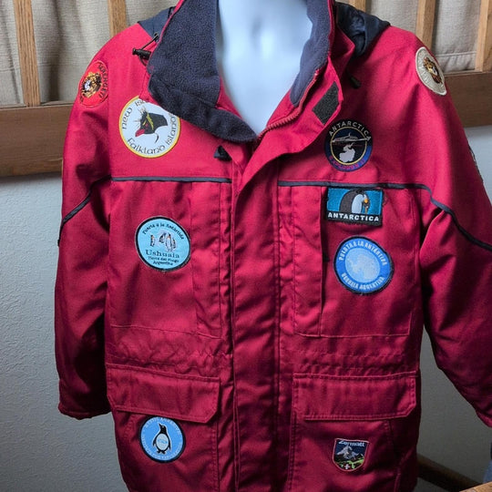 Vintage Antartica, Australia, new Zealand, And Africa Cruise Jacket With Patches - Medium