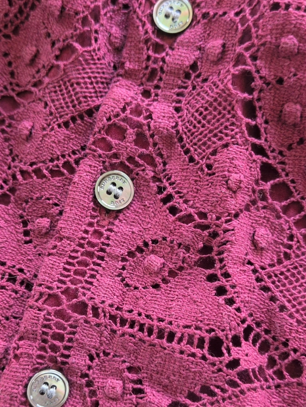 Burberry Lace Burgundy Dress - 6 Mo
