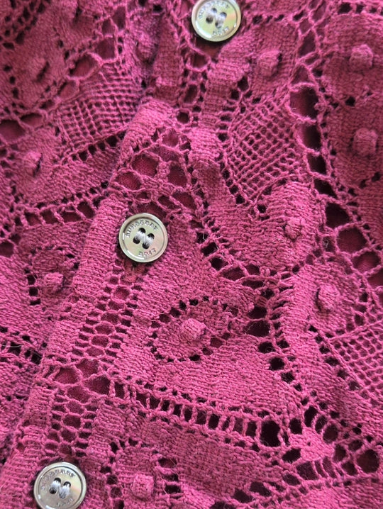 Burberry Lace Burgundy Dress - 6 Mo