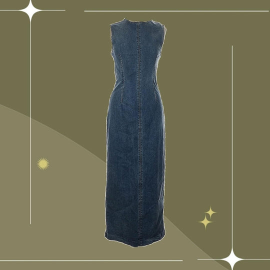 Reformation Kendi Denim Midi Dress - US 12