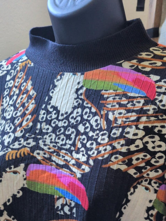 Farm Brazil leopard toucan Tucano patterned Blouse Sweater - L
