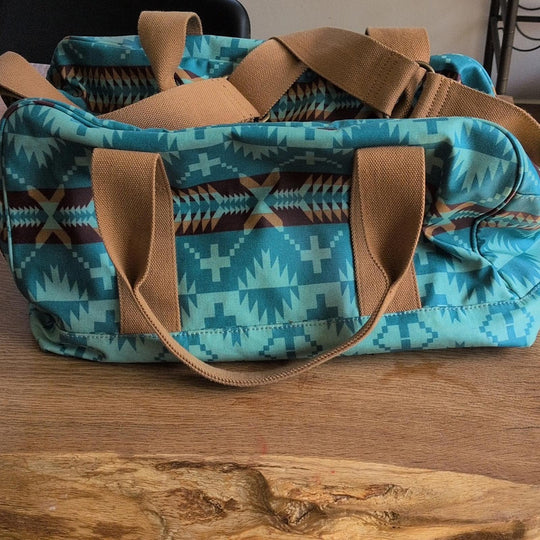 Pendleton Teal Aztec Printed Duffle Bag