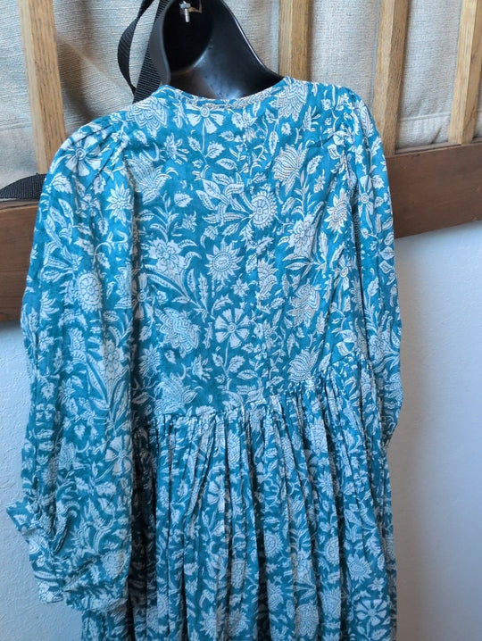 Daughters of India Kyra Midi Dress in Ocean Blue- Small