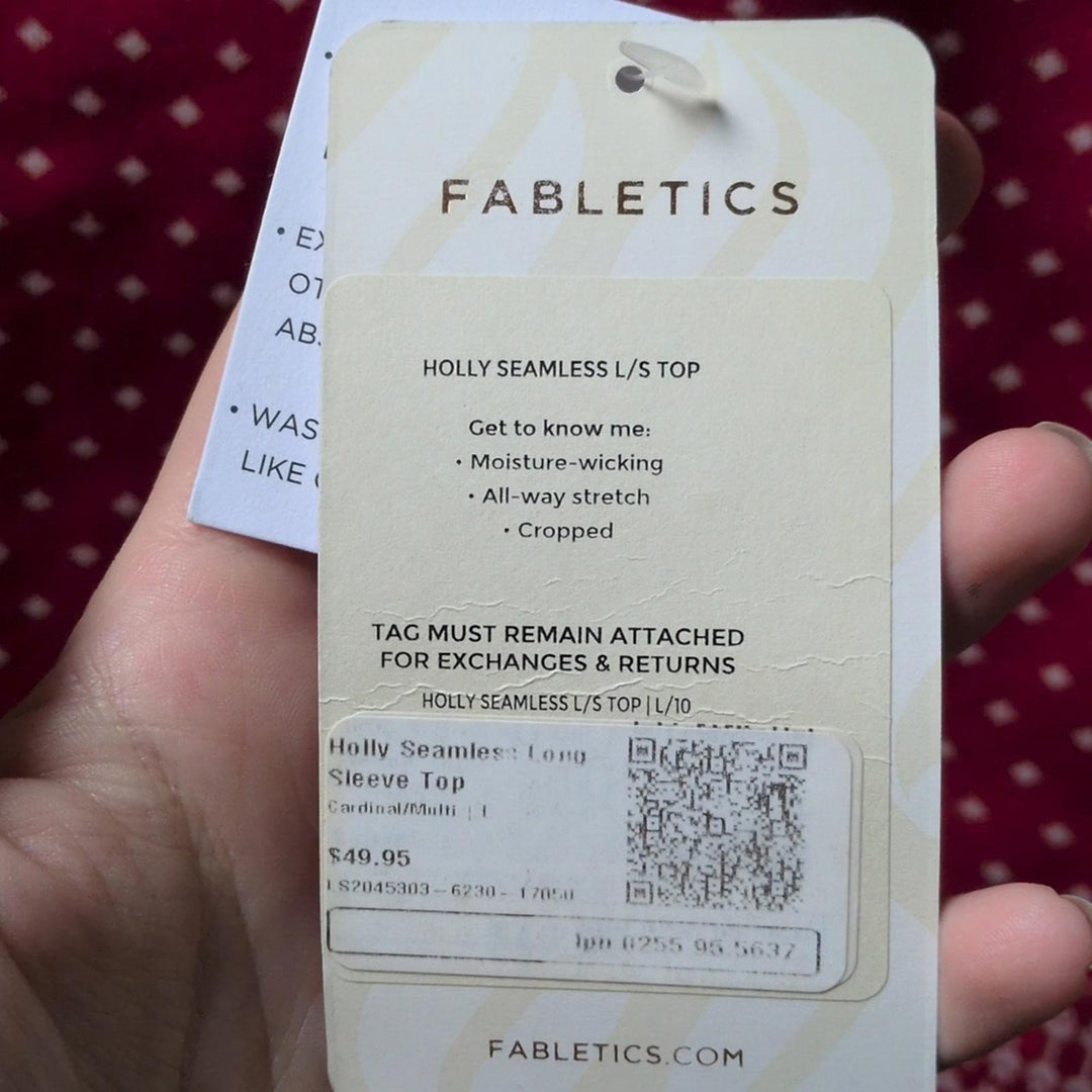Fabletics Holly Long Sleeve Seamless Crop Top - Large