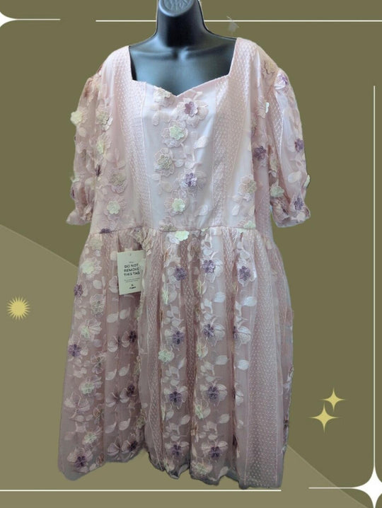 Jessakae Floral Tulle Cupcake Dress - 3XL