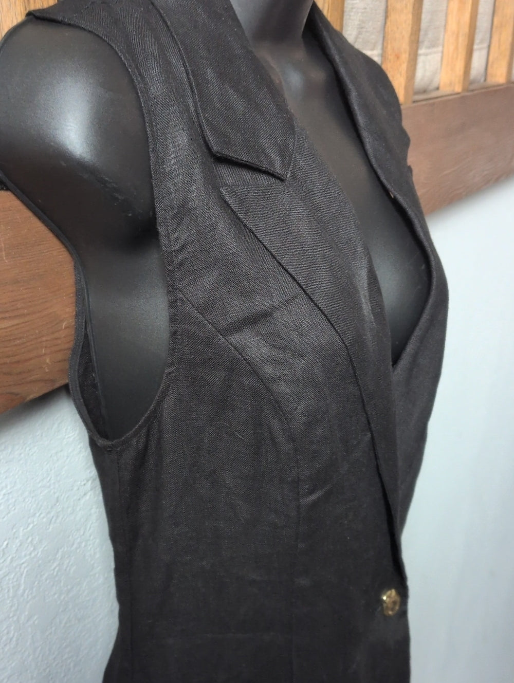 Dissh Cora Black Linen Dress Size US 6