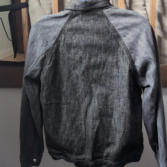 non SSENSE Exclusive Black &Gray Raglan Denim Jacket By Nonfiction - Medium