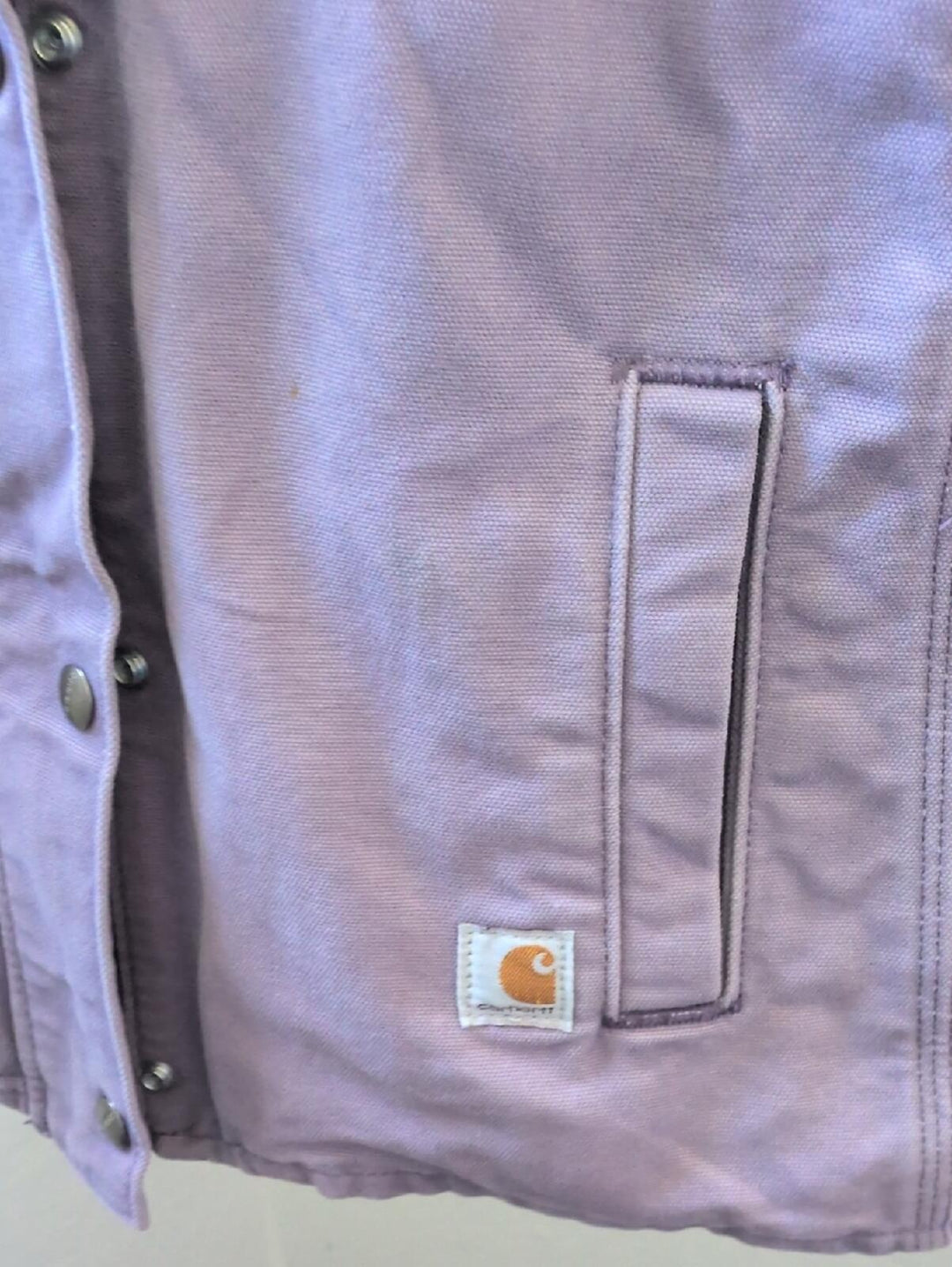 Lavender Rare Carhartt Sherpa Duck Vest With Hood - Large