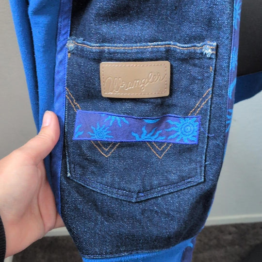 Handmade Upcycled Wrangler Sun and Moon Sweater Jacket - M/L