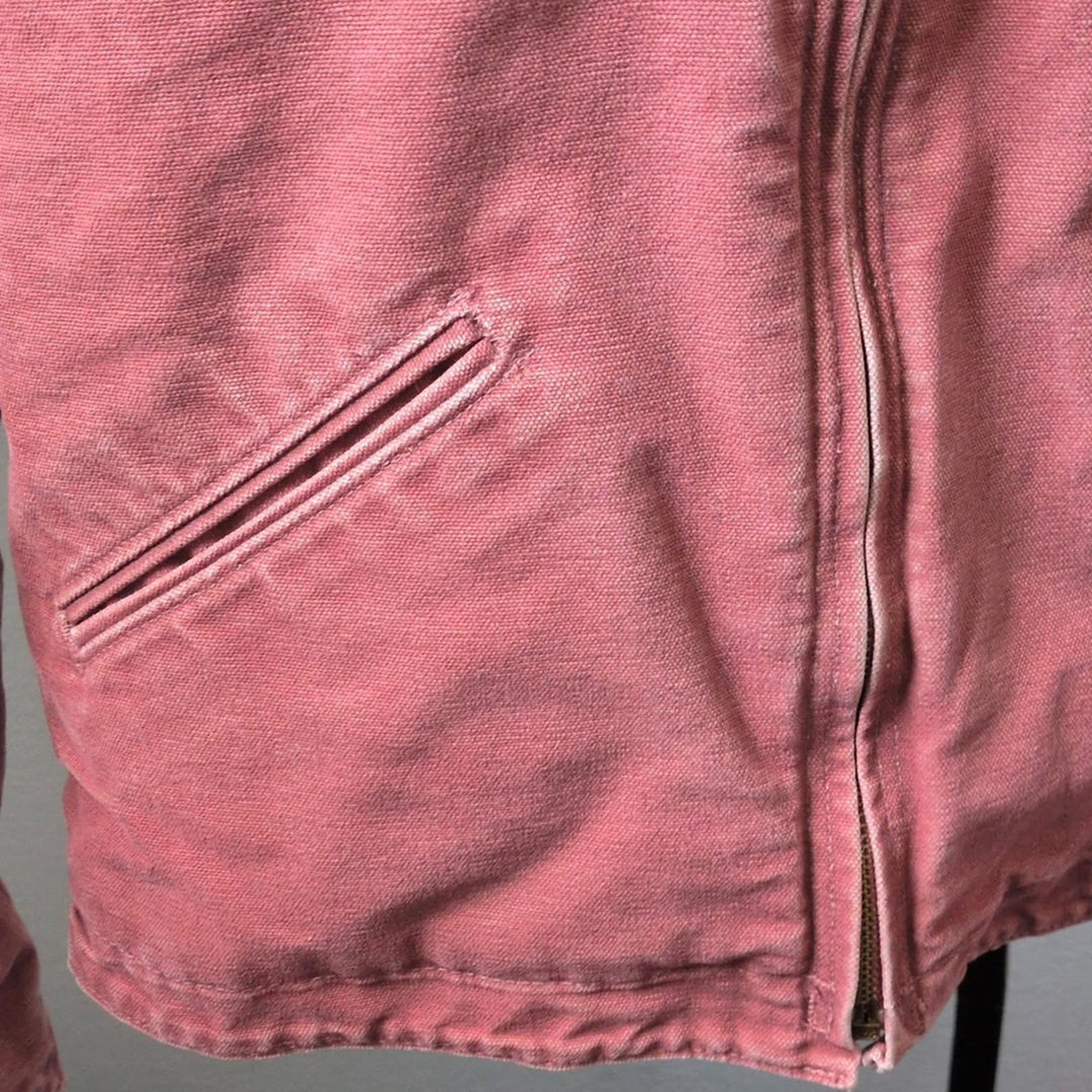 Carhartt Duck Canvas Sherpa Lined Jacket In Rose