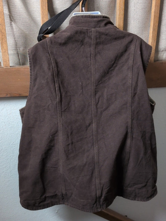 Women's Canvas Dark Brown Sherpa Carhartt Vest Size 3x