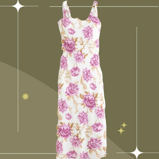 Abercrombie purple floral tie back midi dress - Medium