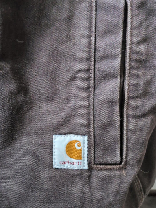 Vintage Y2K Women's Carhartt Duck Canvas And Sherpa Jacket - Small