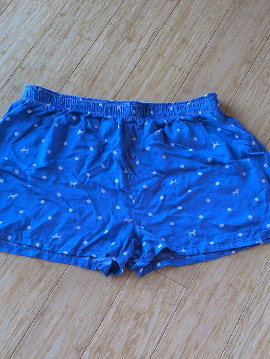 Victoria Secret Pink Blue Dog Dot Sleep Boxer Short - M