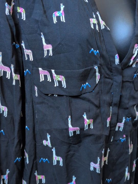 Maeve Llama Alpaca Print Long Sleeve Shirt Size US 12