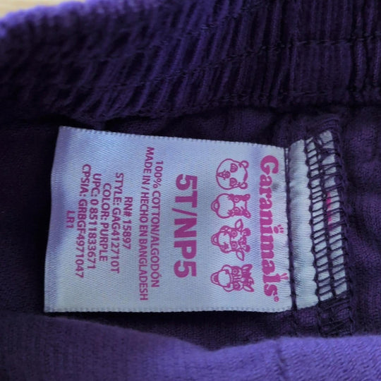 Girls Garanimals Purple Corduroy Pant - 5T