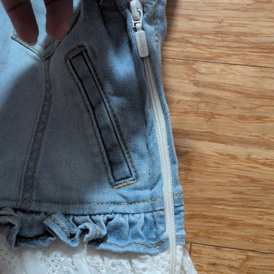 Mayoral Eyelet And Denim Dress - Girls 8