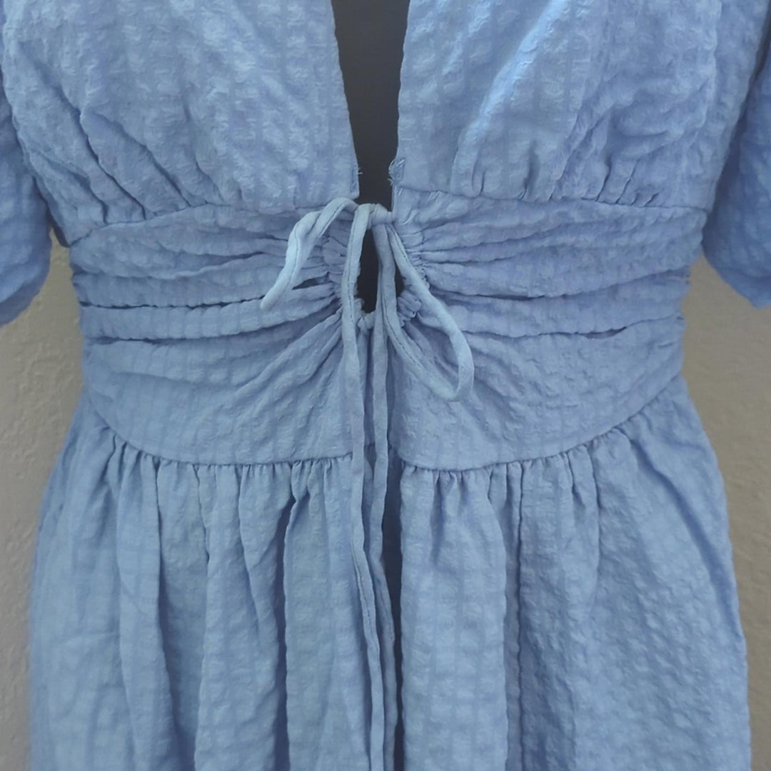 Abercrombie Front Tie Textured Maxi Dress - XS