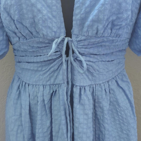 Abercrombie Front Tie Textured Maxi Dress - XS