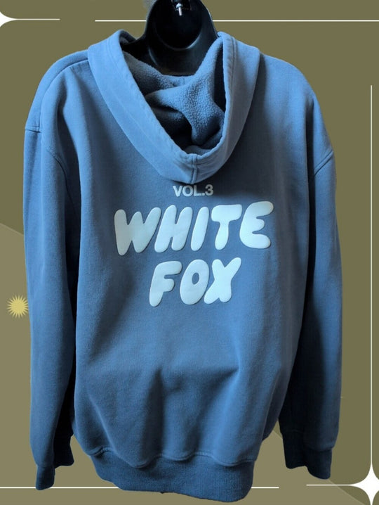 White Fox Blue Hoodie Sweater Size S/M