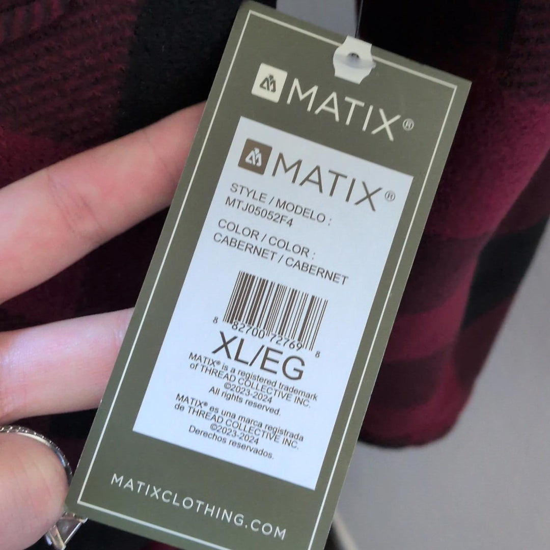 Mens Matix Plaid Sherpa Lined Shirt Jacket