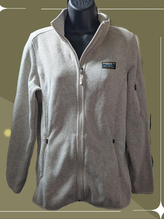 L.L.Bean Sweater Fleece Full-Zip Jacket In Sailcloth Tan - MT