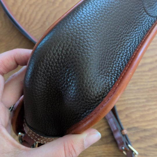 Dooney And Bourke Pebble Leather Ellie Crossbody Brown/Saddle