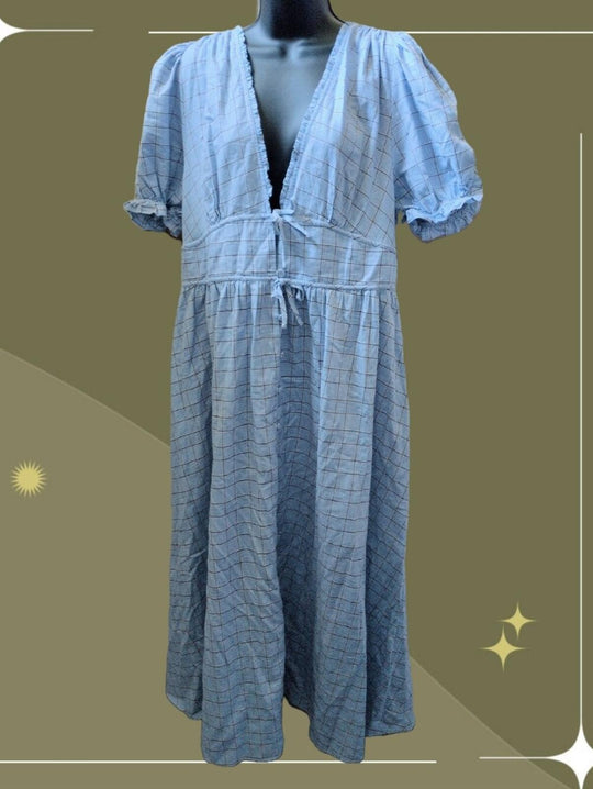 Hill House Home Sabrina dress in a blue Diana check plaid - XL