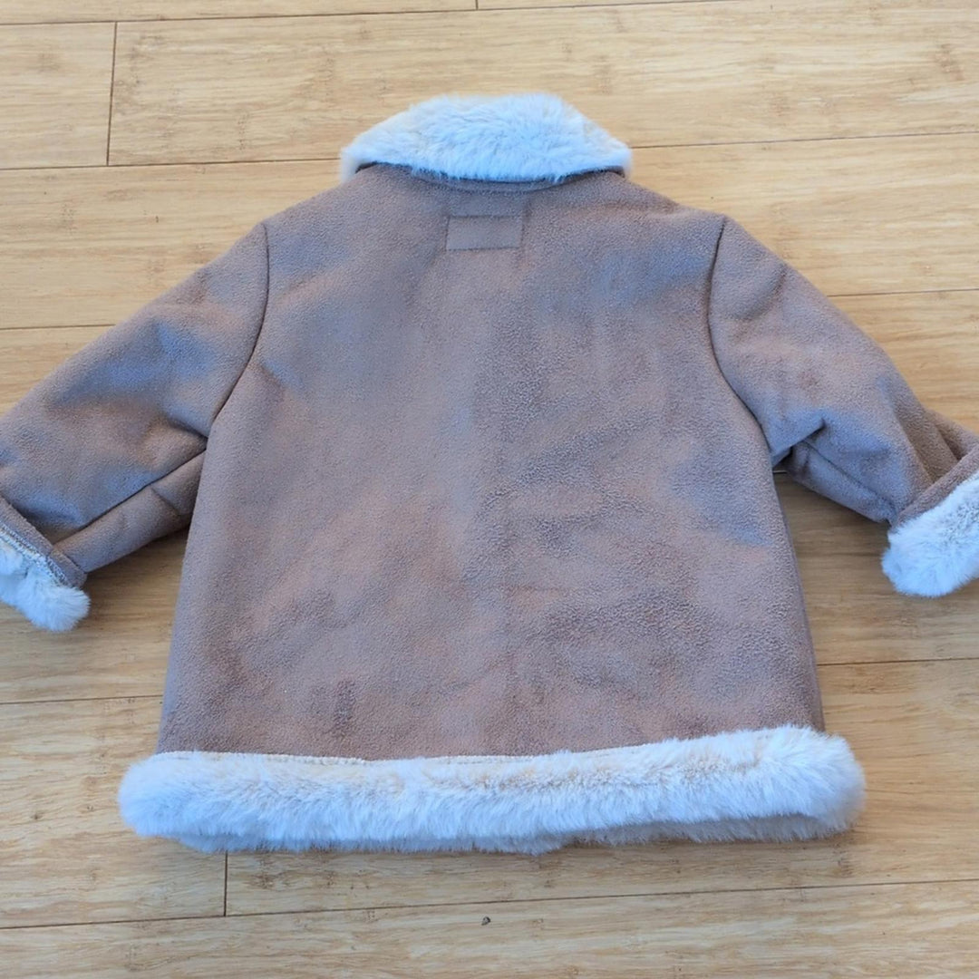Mayoral Newborn Sherpa Jacket In Canela - 0-3 mo