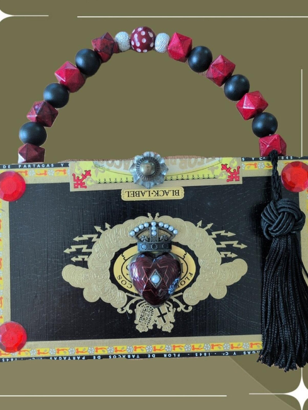 Handmade Cigar Box Clutch Evening Shoulder Bag
