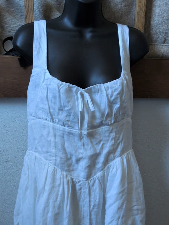 Quince 100% European Linen Corset Midi Dress size XL